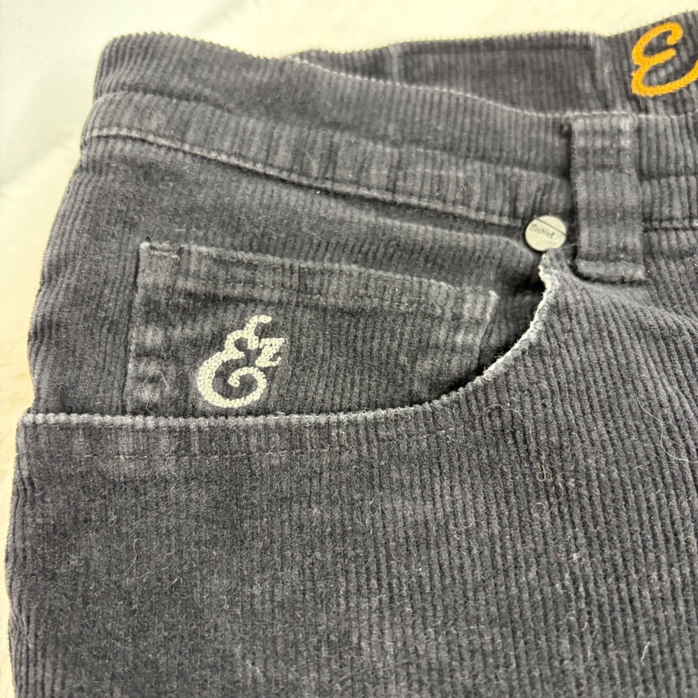 Ezekiel EZ Rider Mens Black Corduroy Cut-Off Shorts Size 34 Slim Fit‎ 90s Y2K - Picture 9 of 10